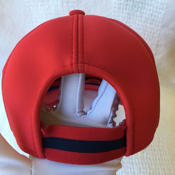 Hermes Atlantic Embossed H-Lift Neoprene Red Cap Hat New With Tag Size Large - Picture 16 of 16